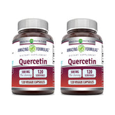 Amazing Nutrition quercetin 500mg veggie capsules bottle, gluten-free daily wellness.