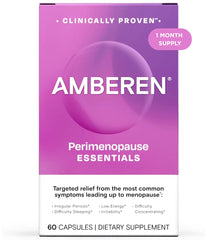 Amberen perimenopause bottle front showing non-hormonal relief potential
