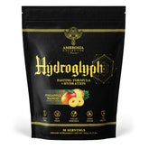 Ambrosia Hydroglyph bottle in Pineapple Mango flavor for on-the-go hydration during workouts.