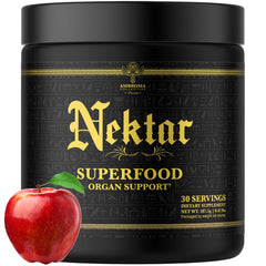 Ambrosia Nektar bottle front view, showing daily greens supplement for energy and digestion support