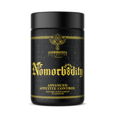 Ambrosia Nomorbidity capsule close-up highlighting appetite-control support for daily cravings.