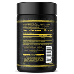 Ambrosia Sea Moss Capsules bottle label highlights antioxidants and skin hydration potential.