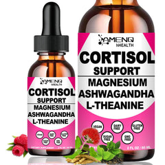 AMENQ hHEALTH cortisol drops raspberry bottle pour for relaxation and balance