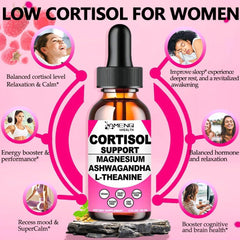 Raspberry-flavored AMENQ hHEALTH cortisol drops bottle close-up