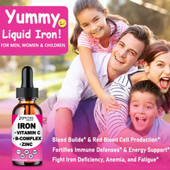 AMENQ hHEALTH iron drops liquid closeup of ferrous bisglycinate