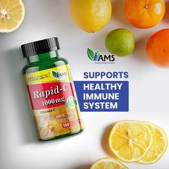 America Medic & Science Rapid-C tablets in bottle ready for daily use.