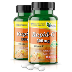 America Medic & Science Rapid-C 500mg tablets in bottle for daily immune support