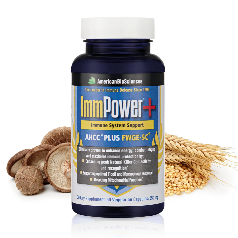 American BioSciences ImmPower bottle front with 60 capsules for daily immune support