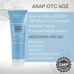 ASAP OTC wound gel packaging and label showing 24 ppm silver.