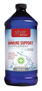 American Biotech Labs Silver Biotics 32oz bottle for daily immune support.