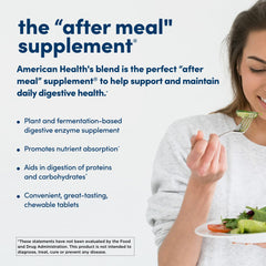 Close-up of American Health Papaya Enzyme chewables highlighting texture and flavor.