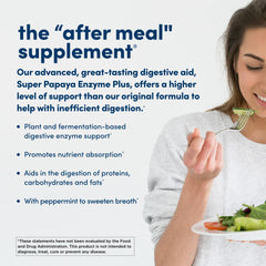 American Health Super Papaya Enzyme+ packaging showing the 180-count bottle for daily use.