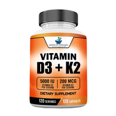 American Standard Supplements vitamin d3 k2 bottle front for daily supplementation