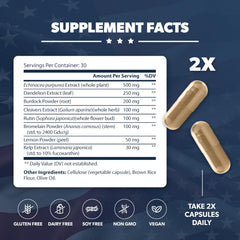 AMERICAN VITALITY LymphaVive capsules close-up for gentle daily cleansing support