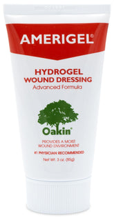 AMERIGEL hydrogel dressing tube ready for wound care, delivering moisture.
