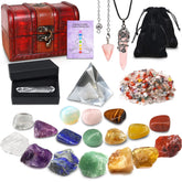 AMill 23pcs crystals set with wooden gift box enhances meditation ambience