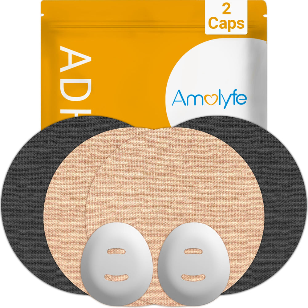 Amolyfe Dexcom G7 overpatch close-up showing waterproof breathable protection