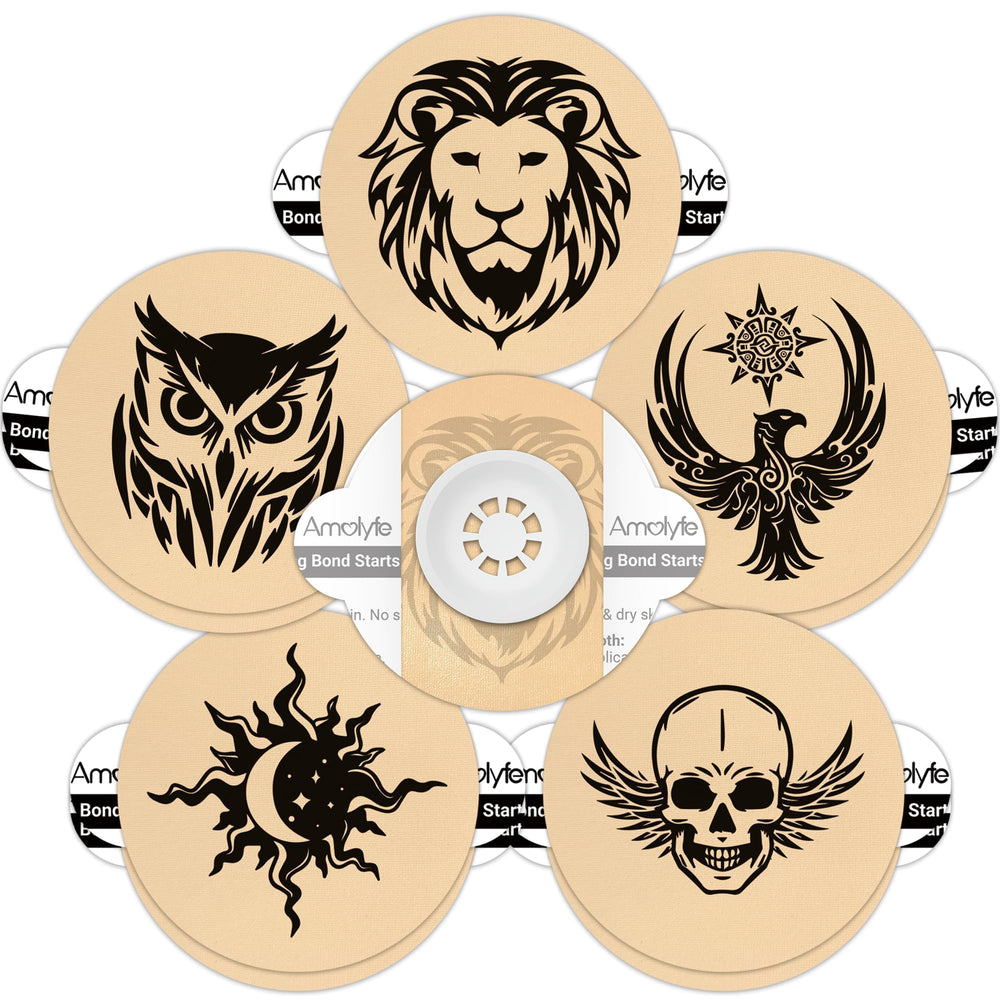 Amolyfe Dexcom G7 Tattoo Overpatch Lion design for discreet wear and comfort
