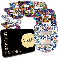Amolyfe Omnipod overpatch with middle-strap secures pods during daily activities.