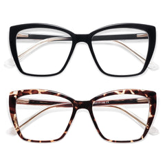 AMOMOMA Trendy TR90 blue light reading glasses for women with an oversized cat-eye frame