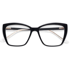AMOMOMA AM6031C1 blue light reading glasses with black frame, ideal for reading and screen time.