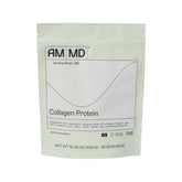 Amy Myers MD collagen protein powder bottle highlighting grass-fed collagen for skin and hair support