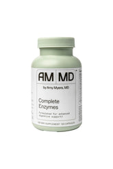 Amy Myers MD Complete Enzymes bottle closed shows practical digestive support potential.