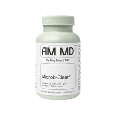 Amy Myers MD Microb-Clear bottle front showing gut health support