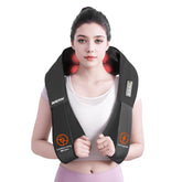 AMZPONY cordless neck massager in foldable design for portable relaxation.
