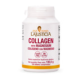 Ana Maria Lajusticia collagen magnesium bottle label, gluten-free and easy-to-use.