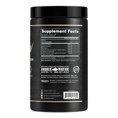 Anabolic Warfare Pump-N-Grow bottle side view highlighting premium ingredients