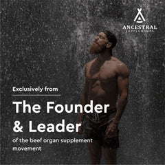 Ancestral Supplements beef liver capsules closeup emphasizes rich nutrients for immune function and mood