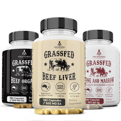 Ancestral Supplements Beef Organs Starter Pack bottle showing convenient daily capsules for wellness support