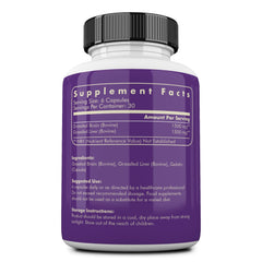 Ancestral Supplements capsules on wood for daily whole-food brain and liver nutrition