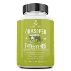 Ancestral Supplements grass-fed beef tripe bottle for digestion support.