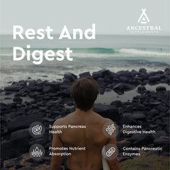 Ancestral Supplements pancreas label image showing whole-food nutrition and cofactors
