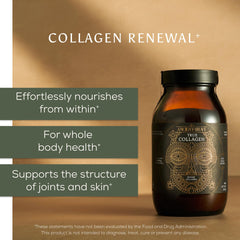 Ancient + Brave collagen powder scoop-dispense; precise 5g serving for consistent intake.
