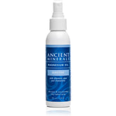 Ancient Minerals magnesium oil spray sensitive bottle for gentle, fragrance-free application.