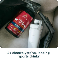 Ancient Nutrition Hydrate powder texture closeup for easy blending into daily routine.
