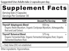 Ancient Nutrition Thyroid Support with ashwagandha blend label emphasizes traditional wellness roots.