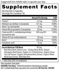 Ancient Nutrition B-Complex capsules ready for easy daily use.