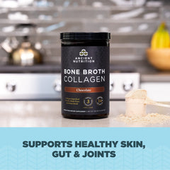 Ancient Nutrition Bone Broth Collagen Chocolate mixed in coffee for easy blending