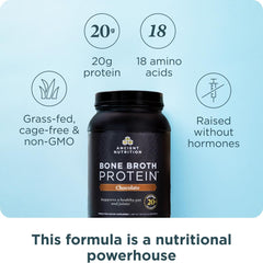 Ancient Nutrition bone broth protein scoop measuring a serving for convenient use