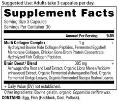 Ancient Nutrition Brain Boost capsules close-up for convenient daily joint and skin care