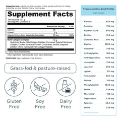 Close-up of Ancient Nutrition collagen packet showing travel-friendly format.