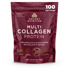 Ancient Nutrition Collagen Peptides powder tub for daily skin and joint support.