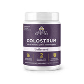 Ancient Nutrition Colostrum Superfood Powder bottle for daily gut health and immune balance.