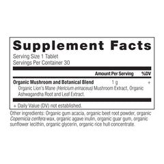 Ancient Nutrition Lion's Mane + Ashwagandha label targeting cognitive focus.