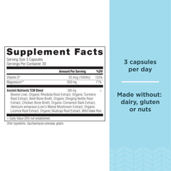 Ancient Nutrition magnesium label close-up showing 300 mg per serving.