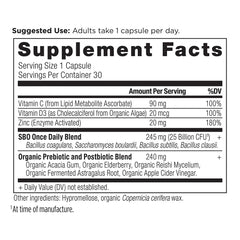 Ancient Nutrition Probiotics immune-support capsules emphasizing vitamin C and vitamin D.